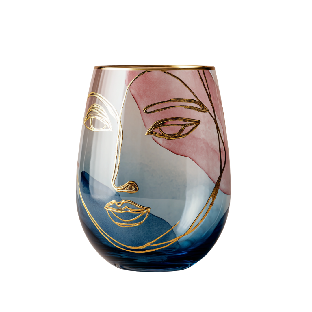 'Celestial Contours' Stemless Wine Glasses