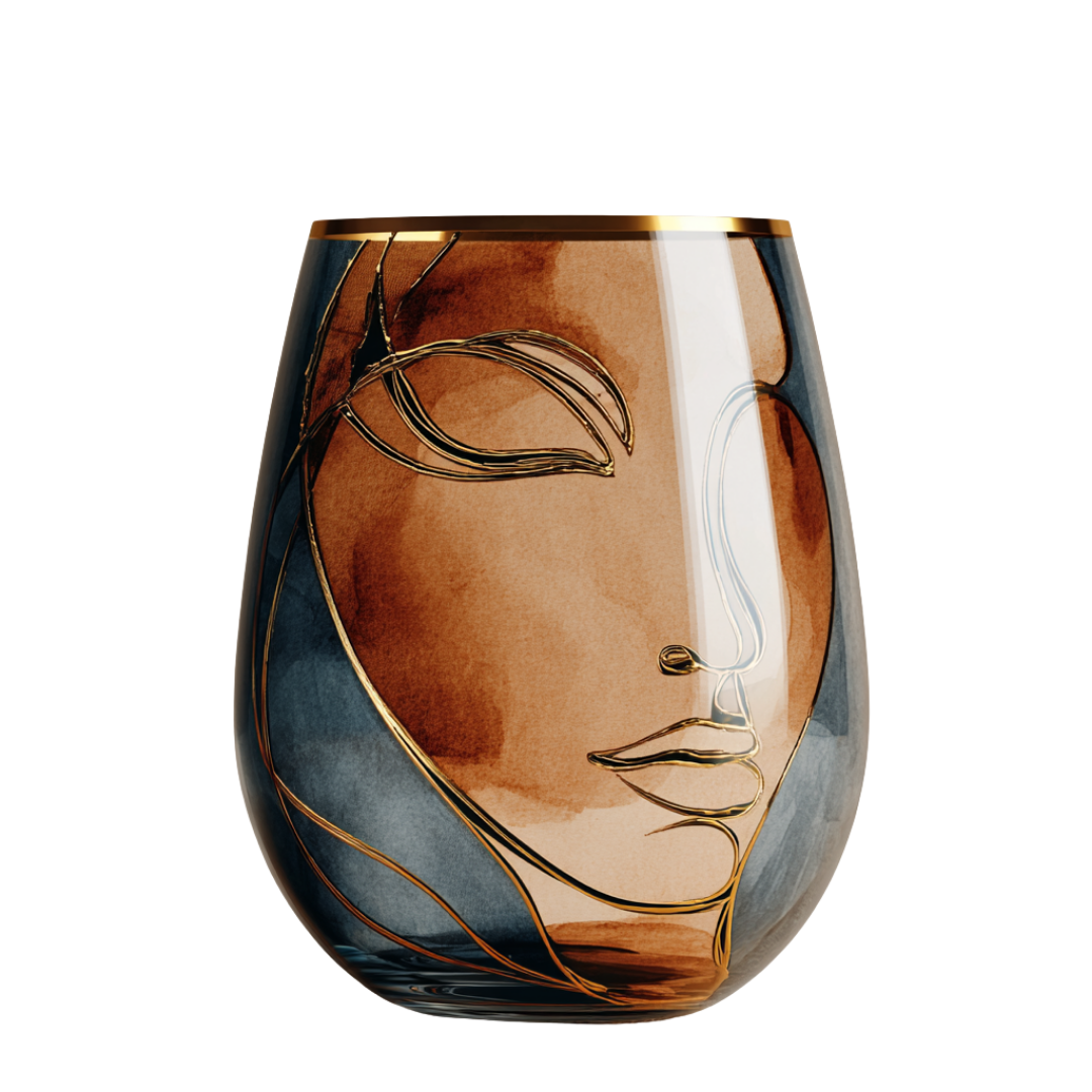 'Celestial Contours' Stemless Wine Glasses