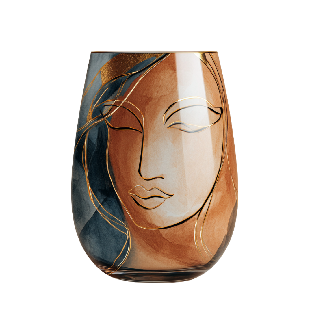 'Celestial Contours' Stemless Wine Glasses
