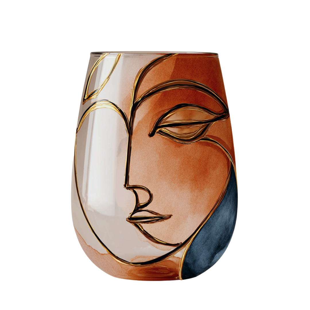 'Celestial Contours' Stemless Wine Glasses
