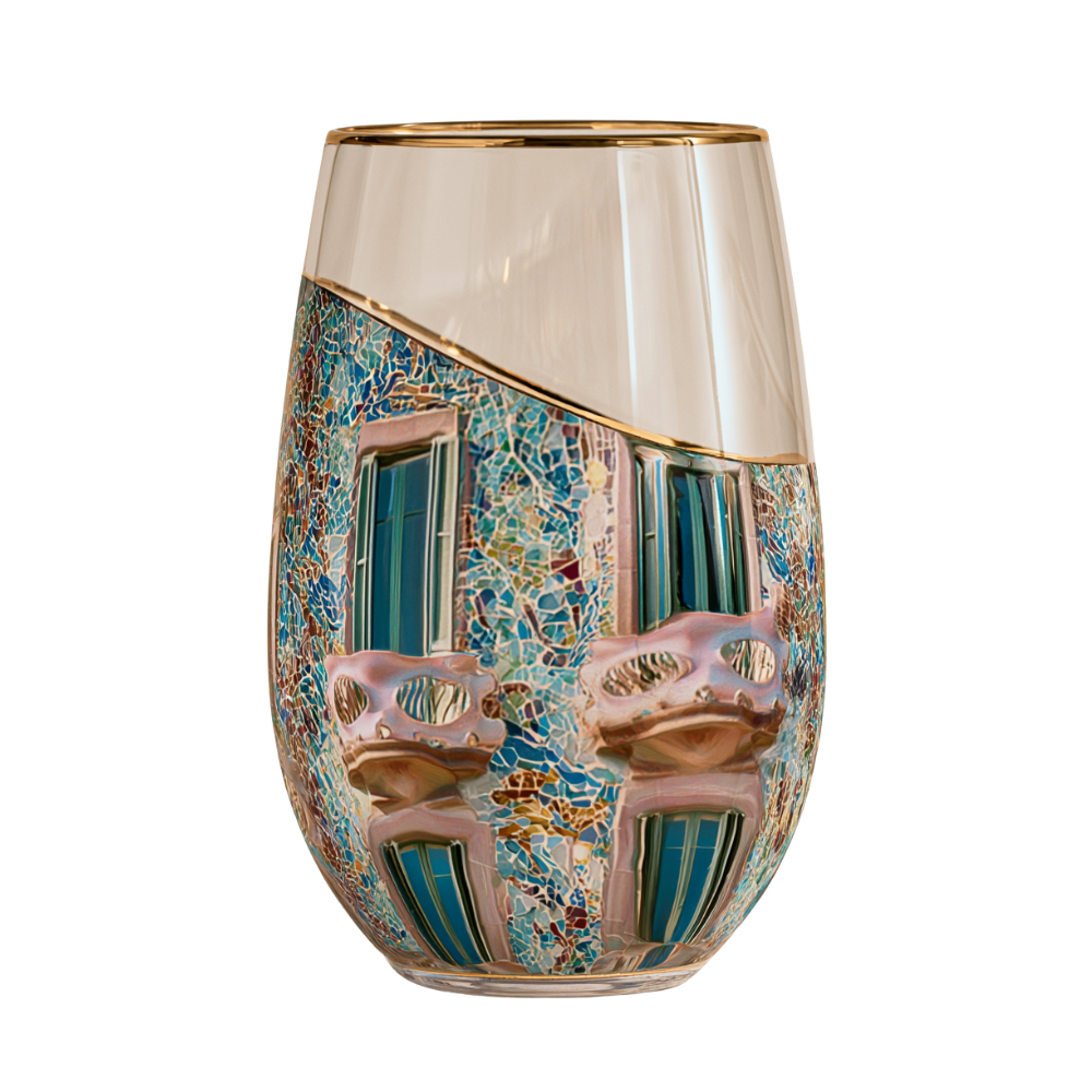 'Gaudí Eternal Facade' Stemless Wine Glass