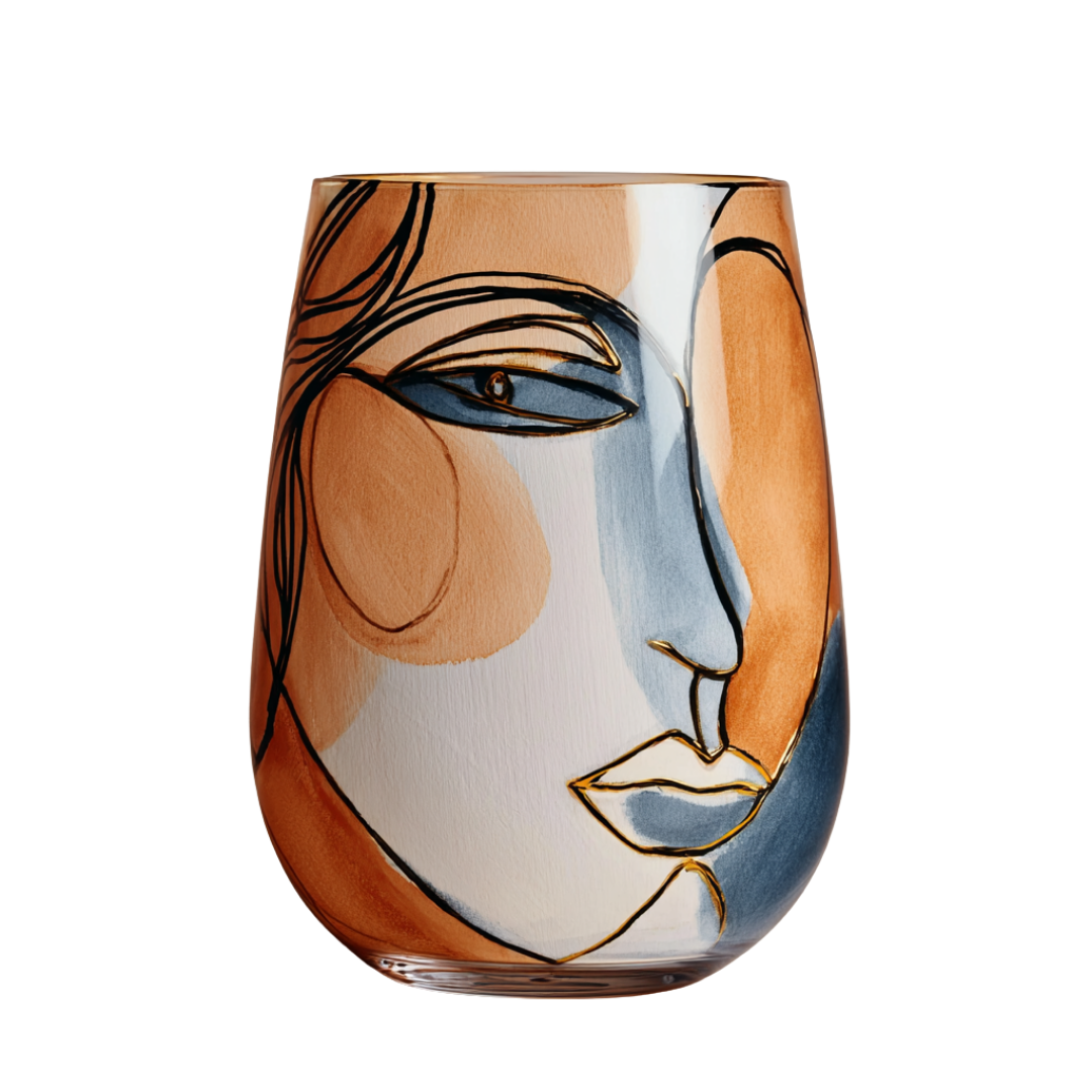 'Celestial Contours' Stemless Wine Glasses