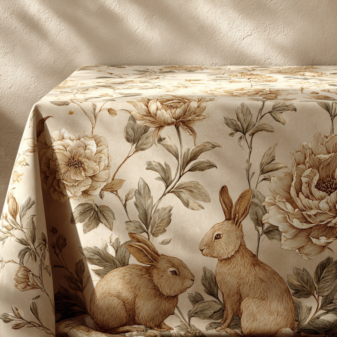 'Meadow Bunnies' Coated Tablecloth