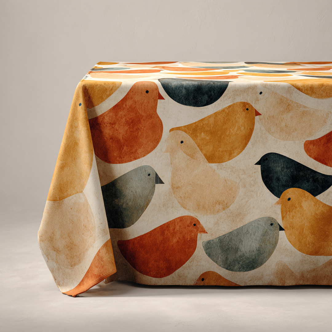 'Garden Birds' Coated Tablecloth