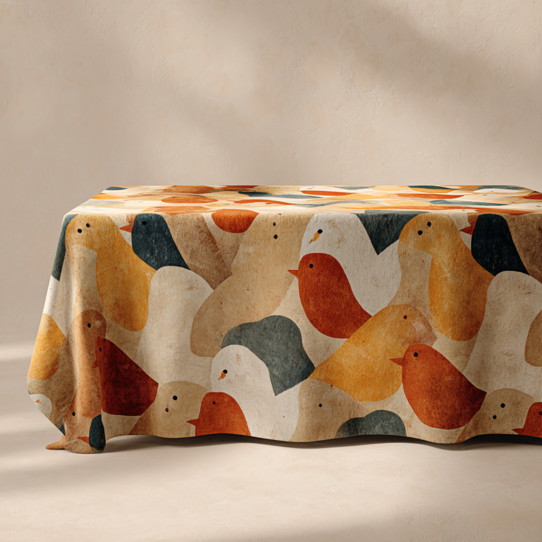 'Garden Birds' Coated Tablecloth