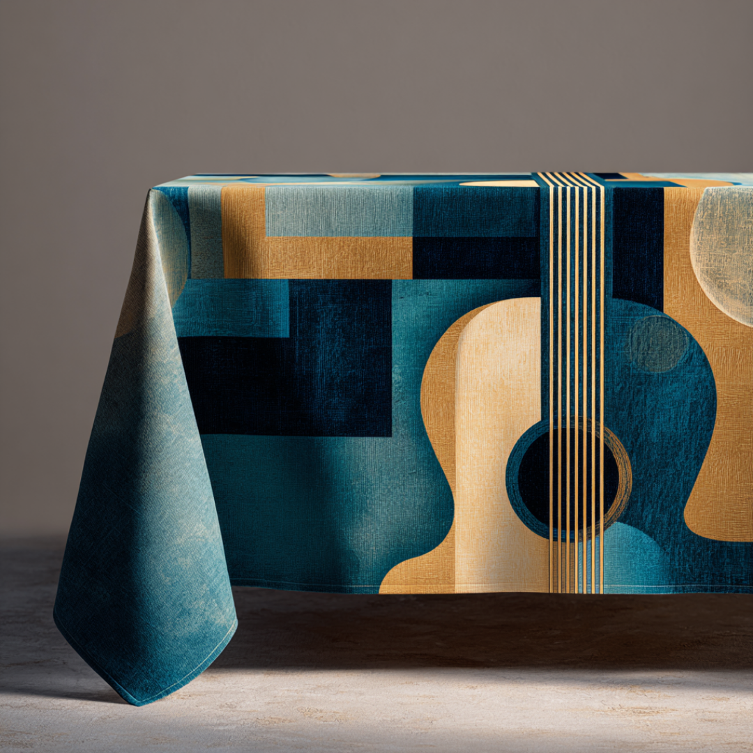 'Melody Lines' Coated Tablecloth