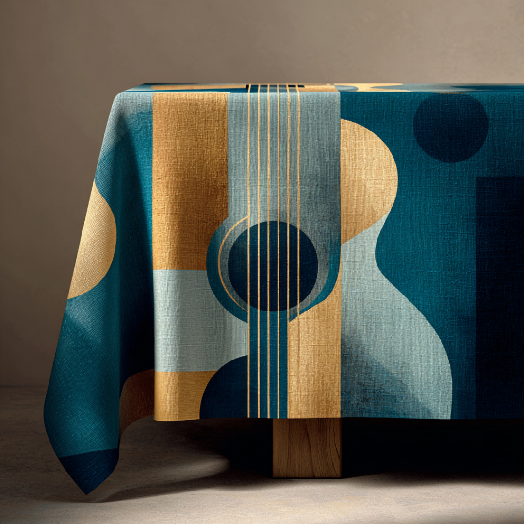 'Melody Lines' Coated Tablecloth