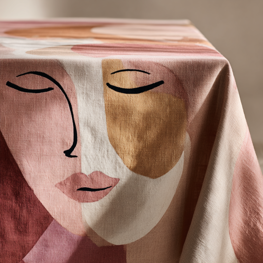 'Cherry Muse' Coated Tablecloth
