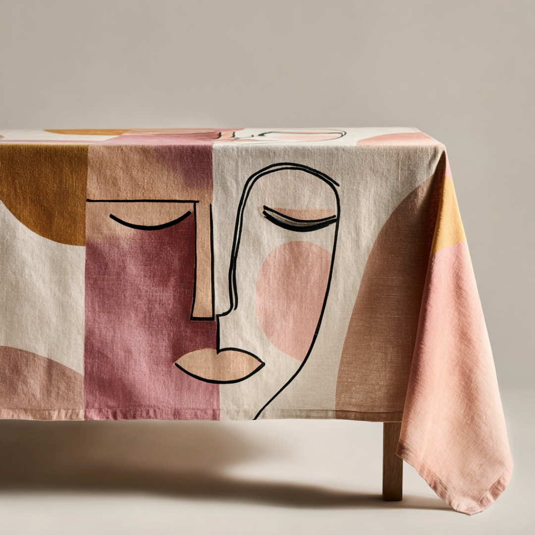 'Cherry Muse' Coated Tablecloth