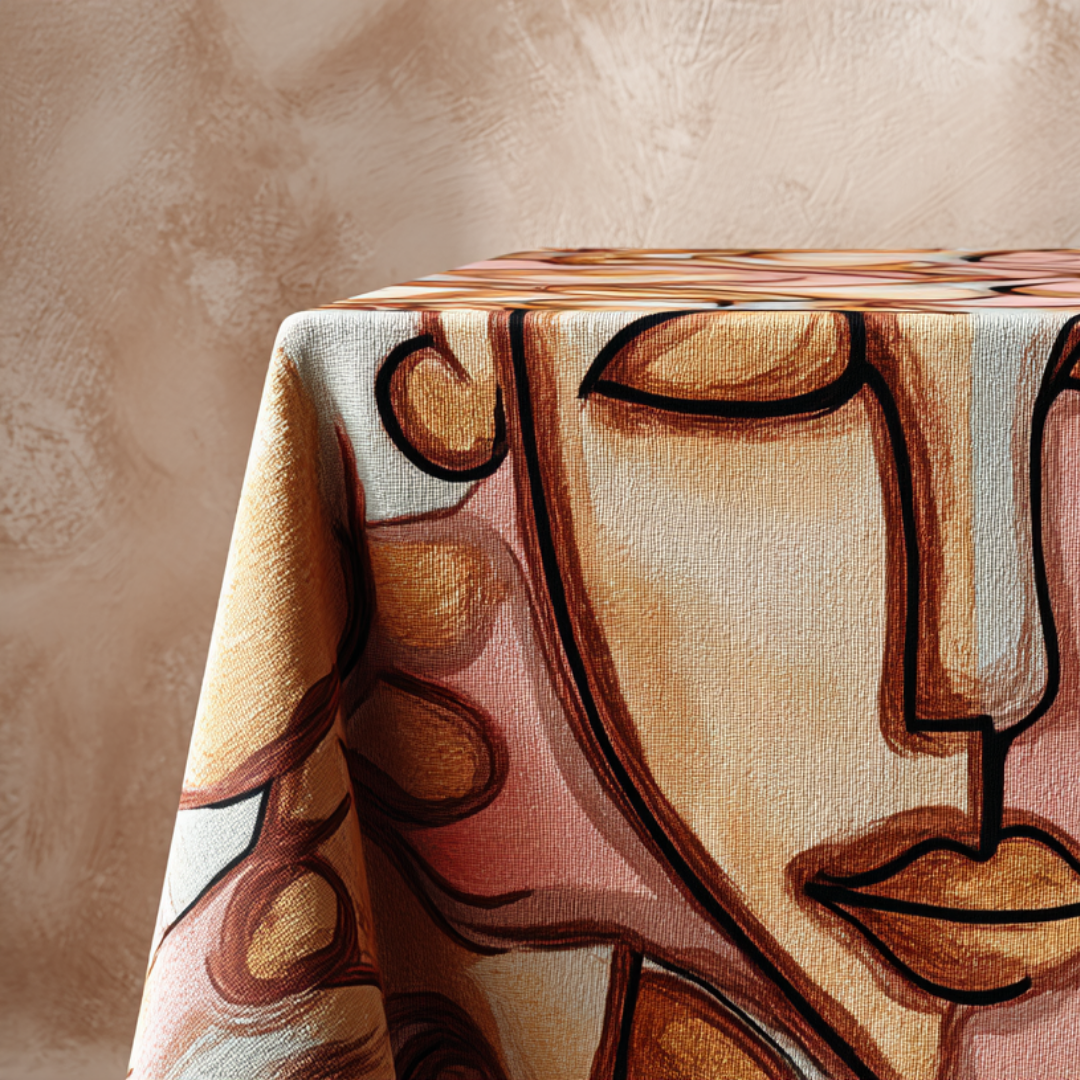 'Gold Contour' Coated Tablecloth
