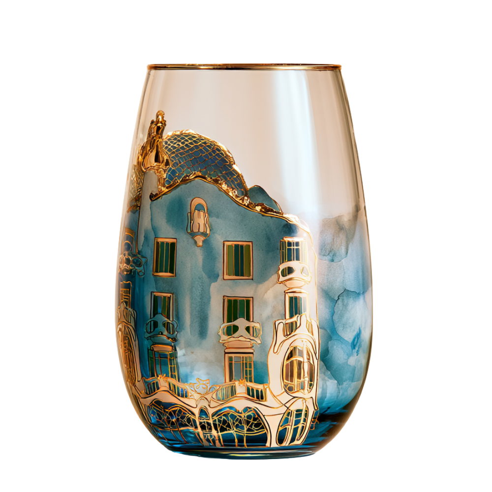 'Gaudí Eternal Facade' Stemless Wine Glass