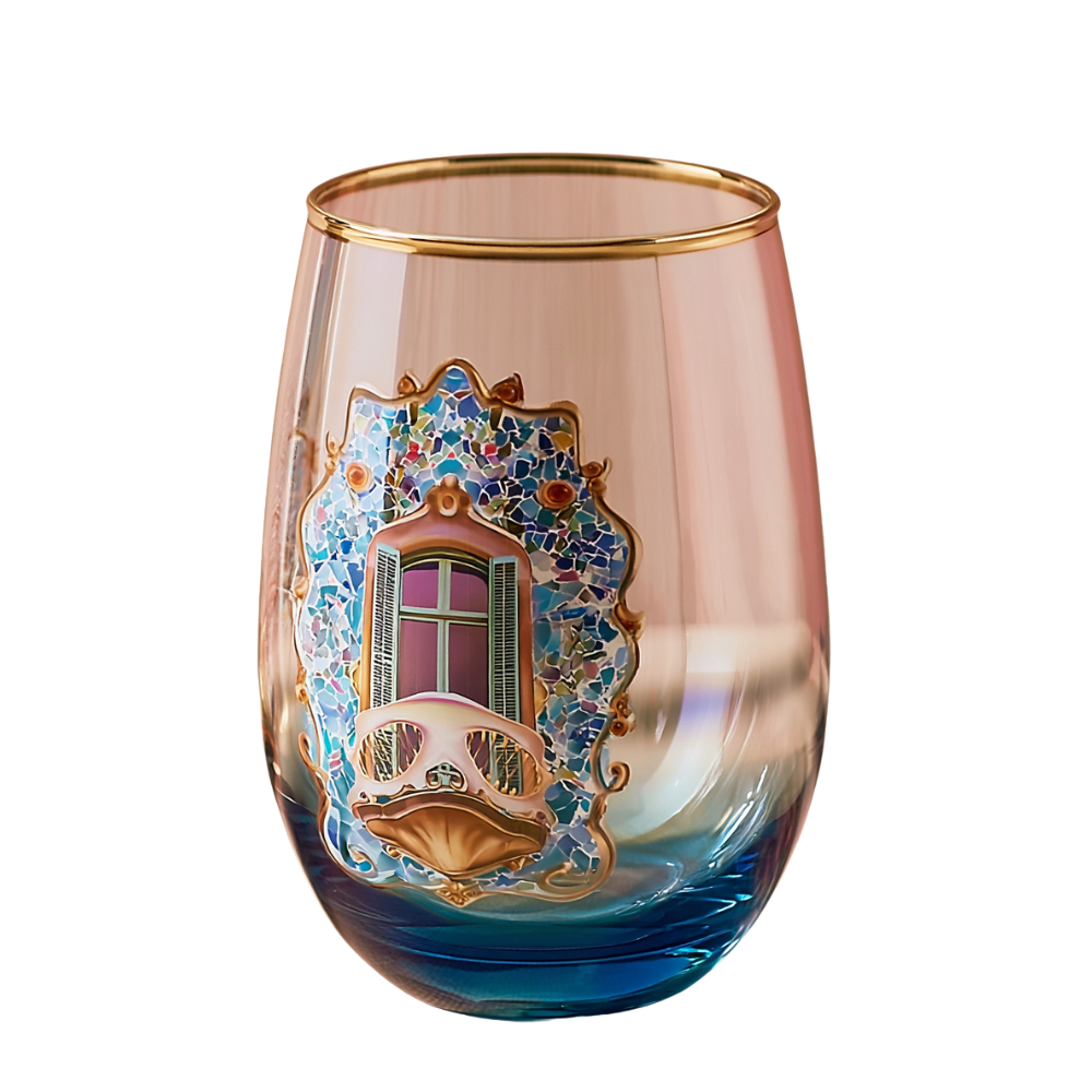 'Gaudí Eternal Facade' Stemless Wine Glass