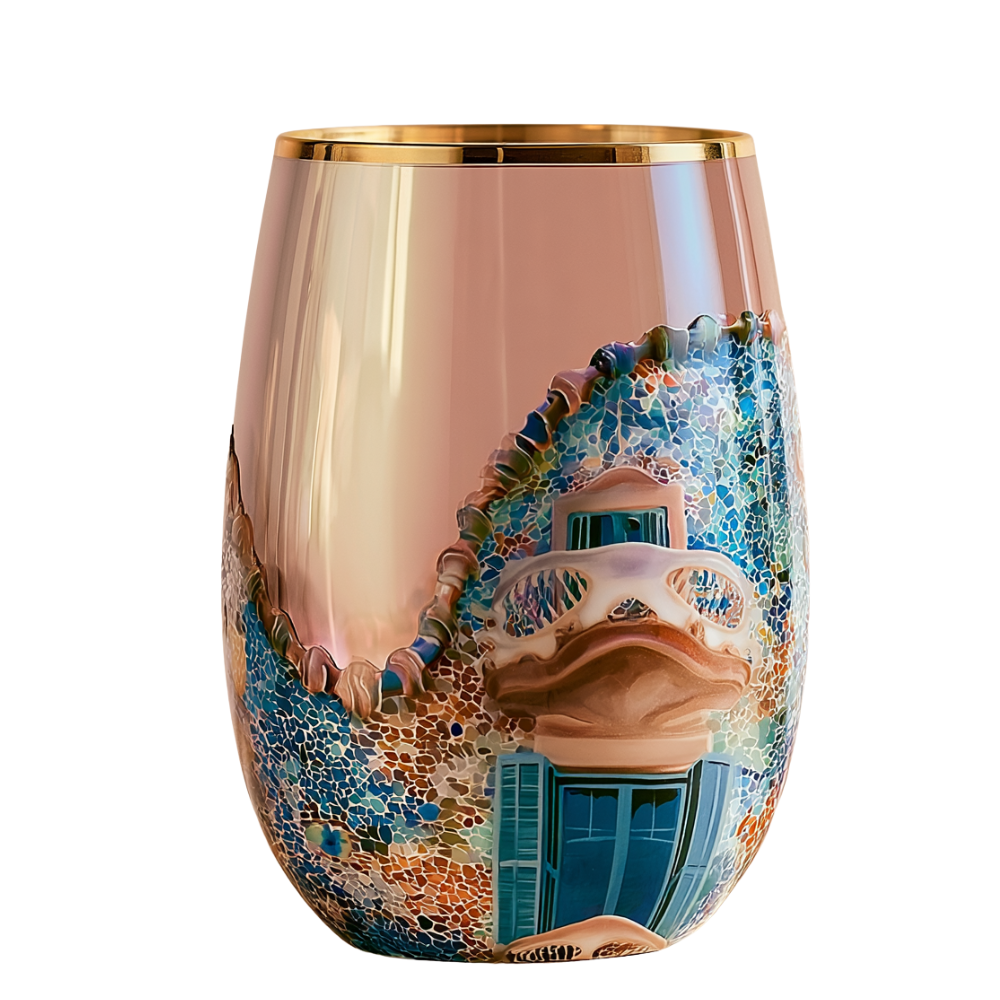 'Gaudí Eternal Facade' Stemless Wine Glass