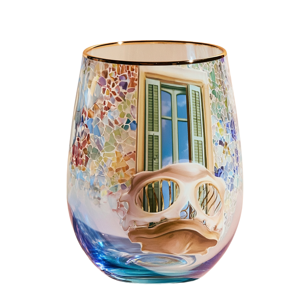 'Gaudí Eternal Facade' Stemless Wine Glass