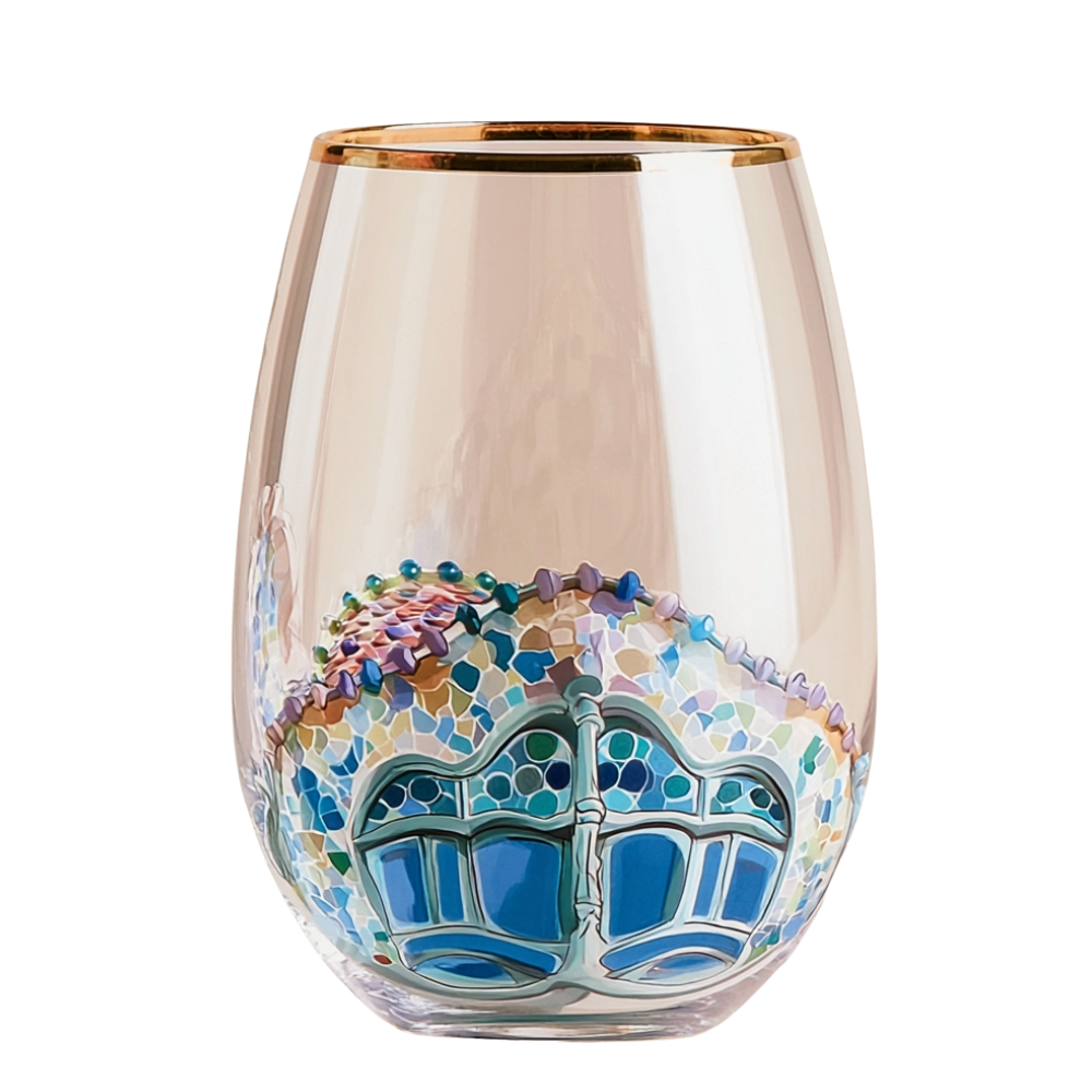 'Gaudí Eternal Facade' Stemless Wine Glass