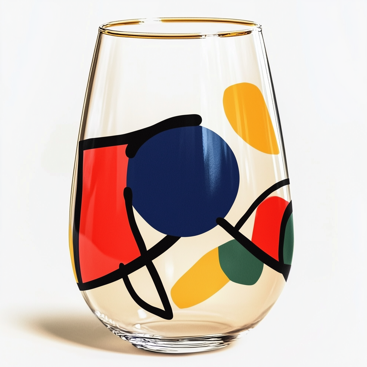 ‘Modernist Symphony’ Stemless Wine Glass
