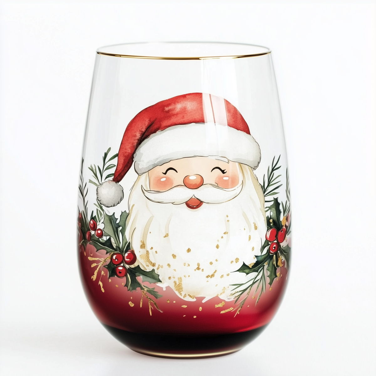 ‘Santa’s Hug’ ‘Stemless Wine Glass