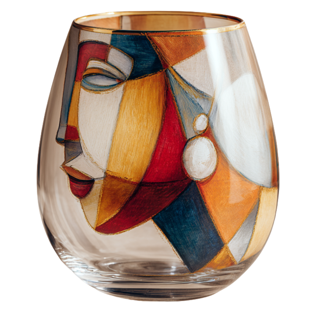 'Pearl Echoes' Stemless Wine Glasses