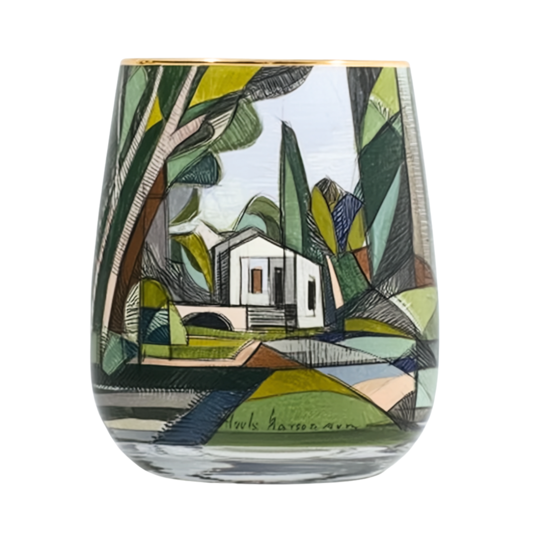 'Emerald Visage' Stemless Wine Glasses