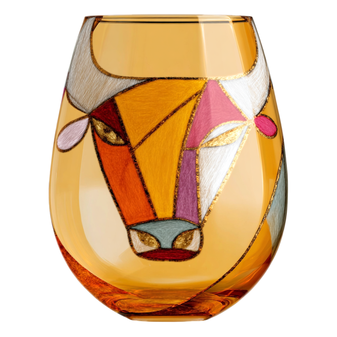 'Cubist Toro' Stemless Wine Glasses