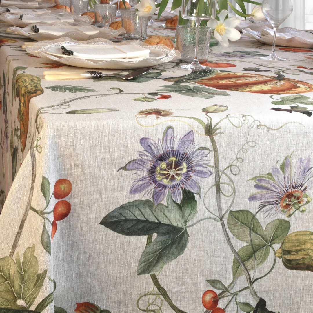 'Burgundy Garden' Printed Tablecloth