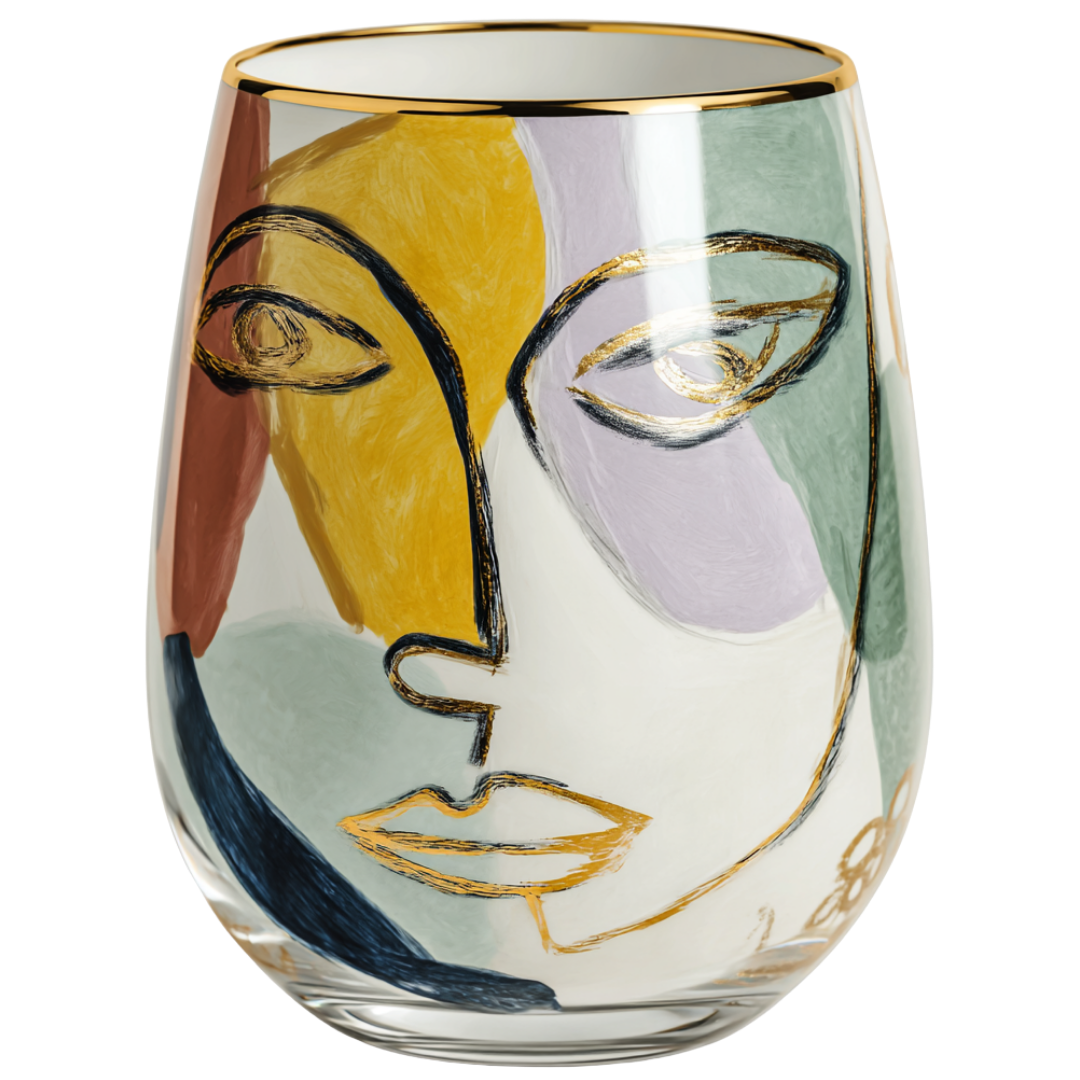 'Olive Reverie' Stemless Wine Glasses