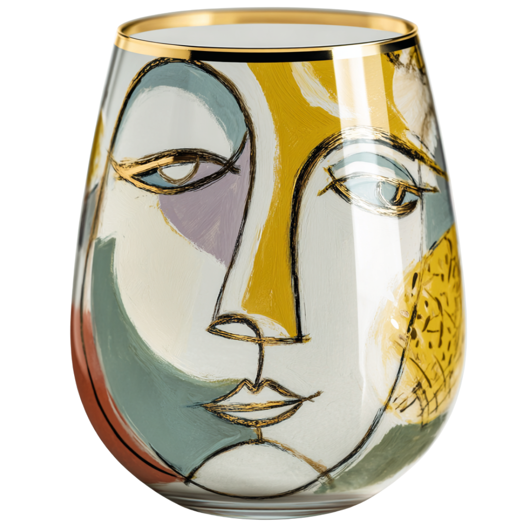 'Olive Reverie' Stemless Wine Glasses