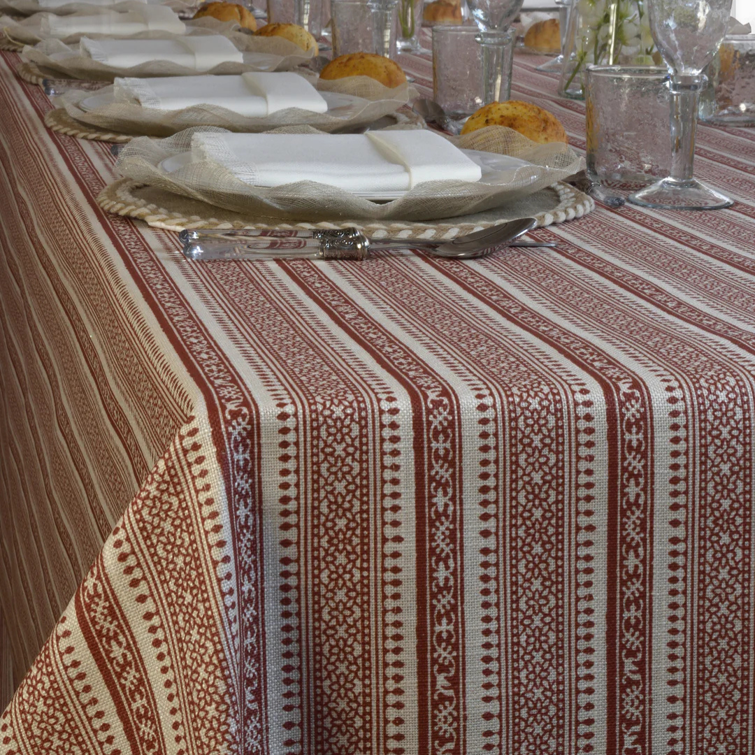 'Normandy Red' Coated Tablecloth