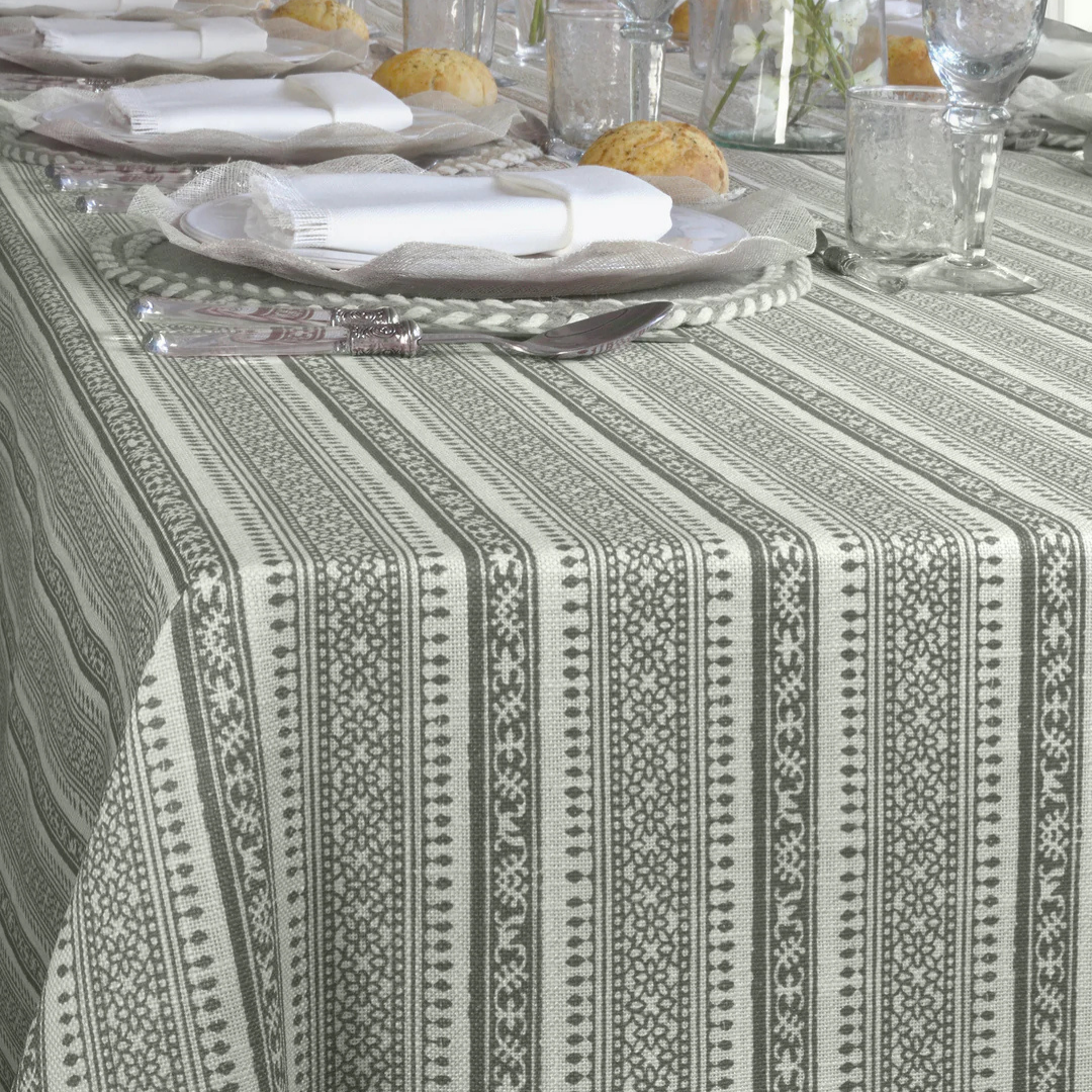 'Normandy Light Green' Coated Tablecloth