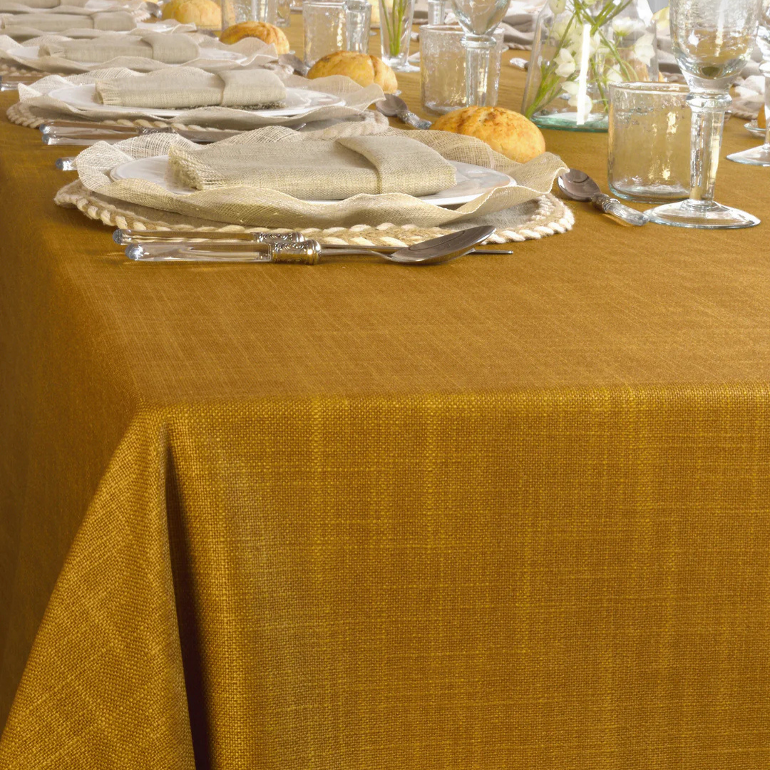 'Golden Linen' Coated Tablecloth