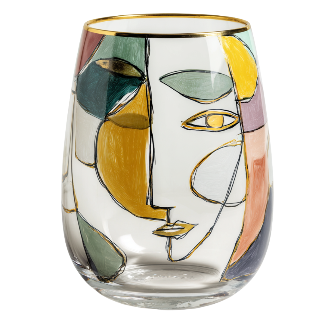 'Olive Reverie' Stemless Wine Glasses