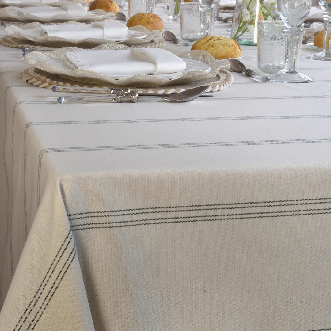 'Black Line' Coated Tablecloth