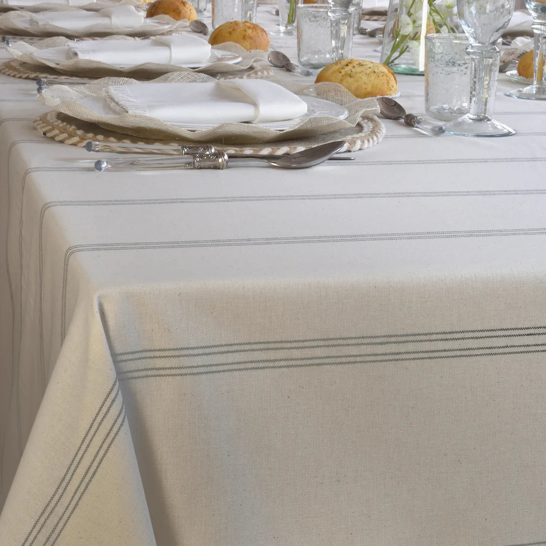 'Gray Line' Coated Tablecloth