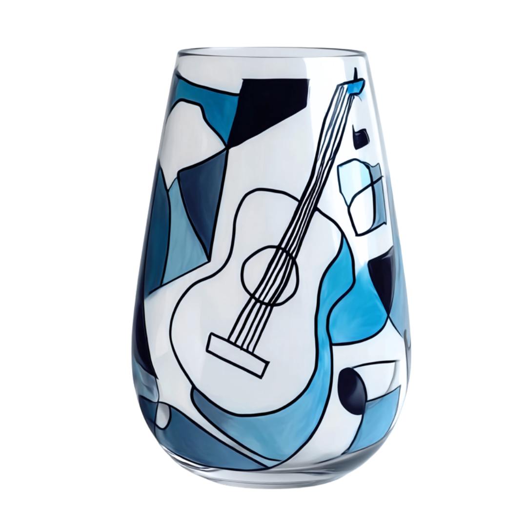 'Blue Sonata' Stemless Wine Glasses