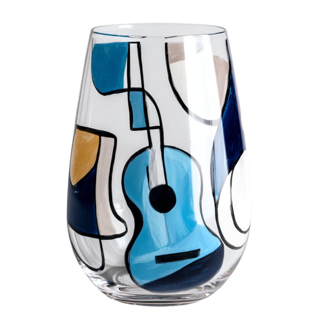 'Blue Sonata' Stemless Wine Glasses