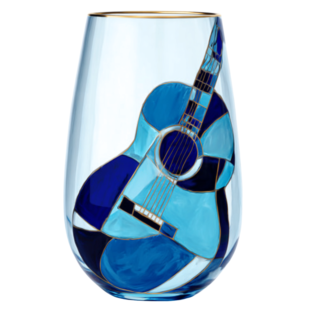 'Blue Sonata' Stemless Wine Glasses