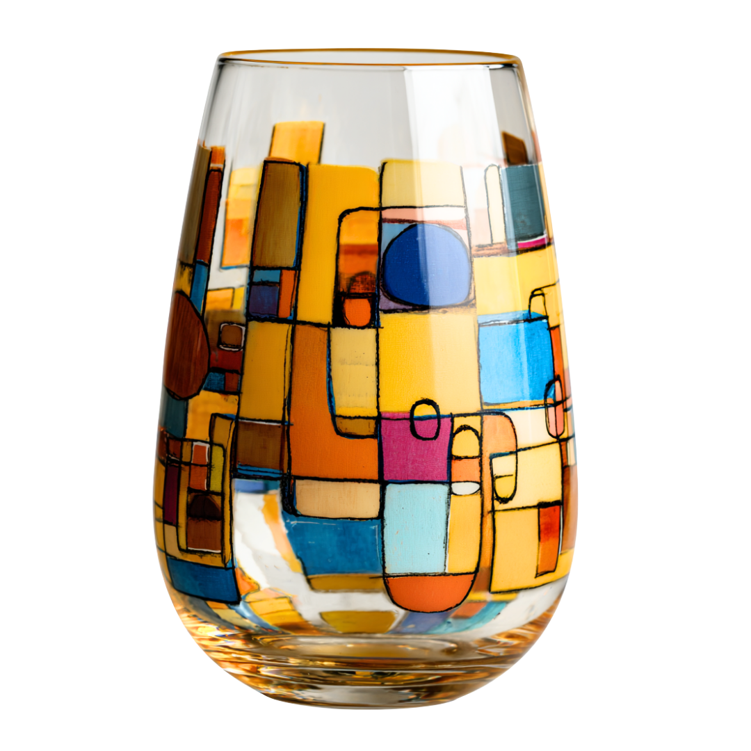 'Color Quarter' Stemless Wine Glasses