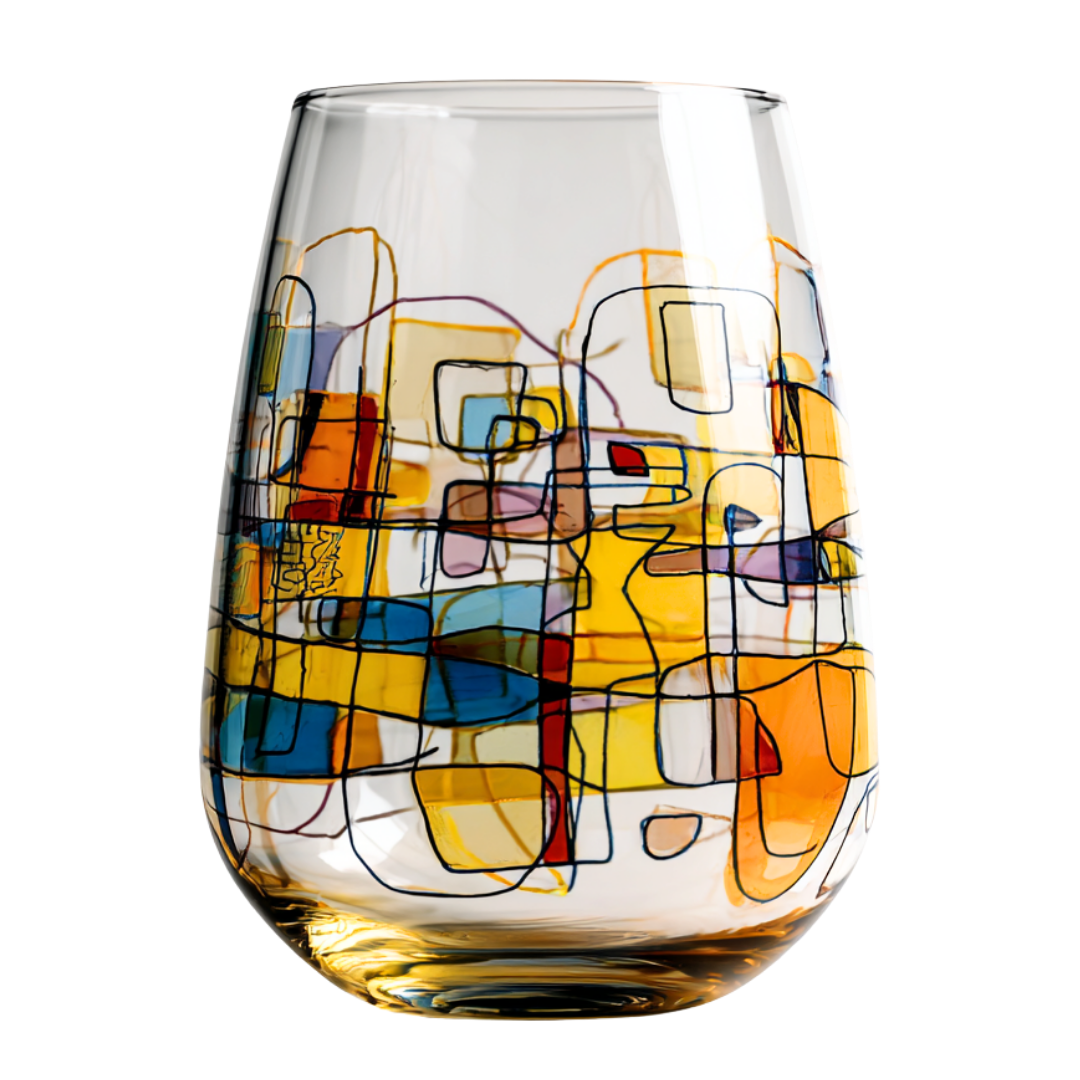 'Color Quarter' Stemless Wine Glasses