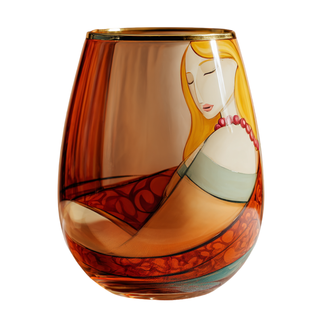 'Dreaming Faces' Stemless Wine Glasses