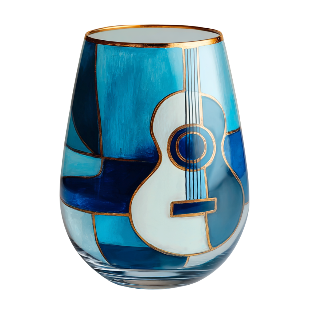 'Blue Sonata' Stemless Wine Glasses