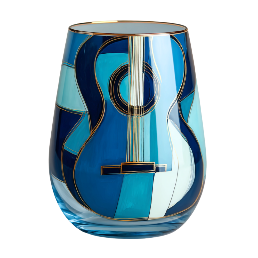 'Blue Sonata' Stemless Wine Glasses