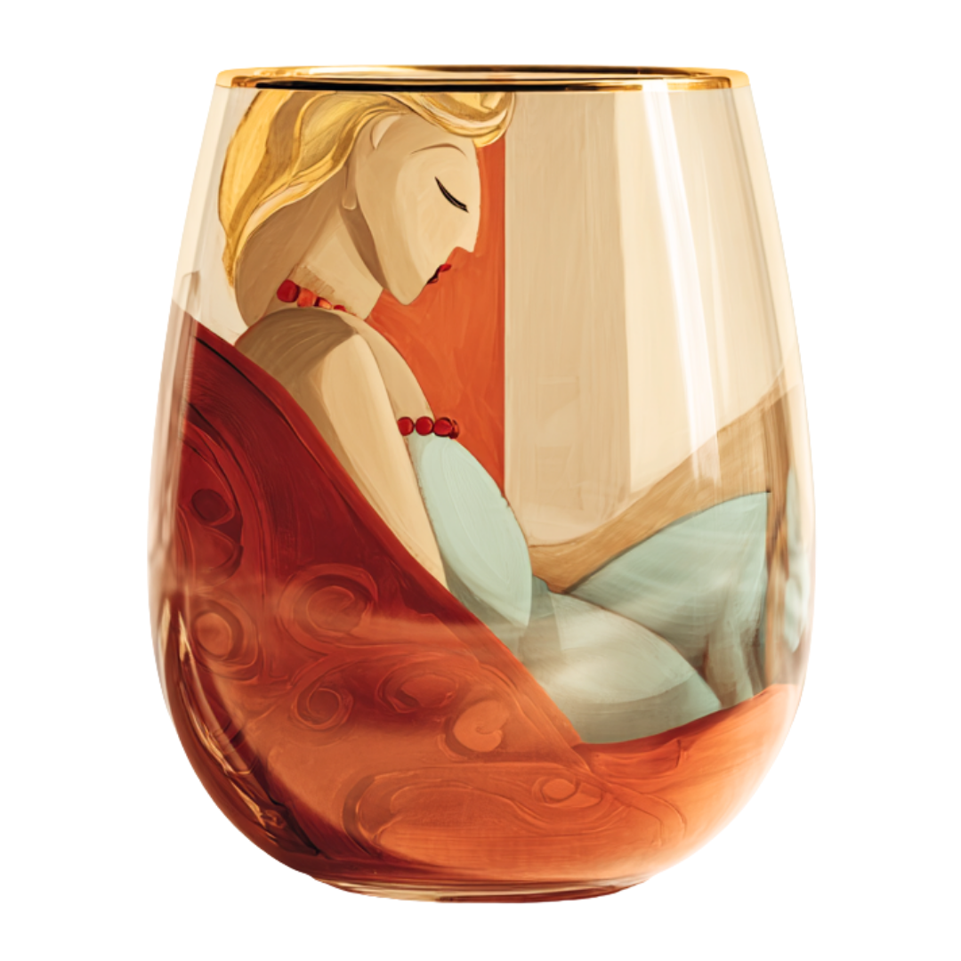 'Dreaming Faces' Stemless Wine Glasses