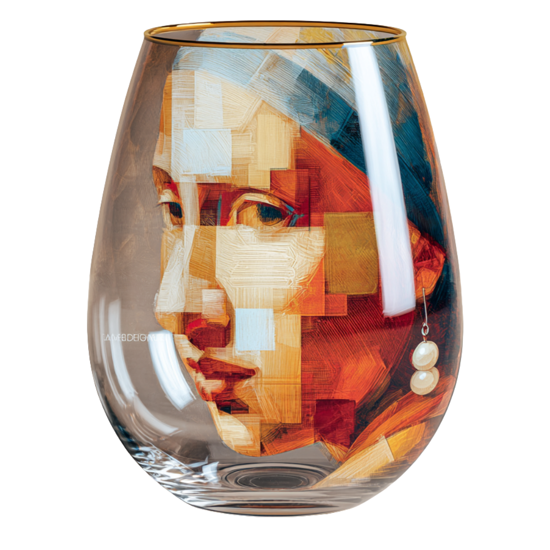 'Pearl Echoes' Stemless Wine Glasses
