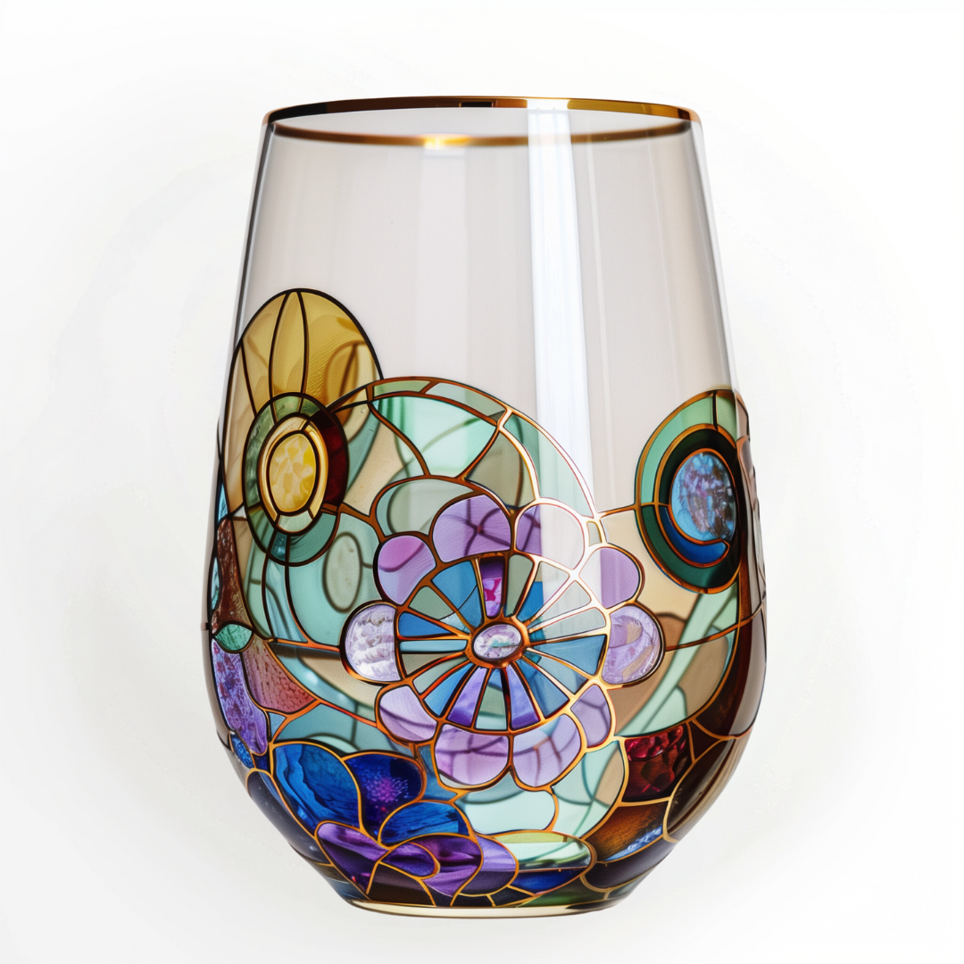'Celestial Floral' Wine Glass