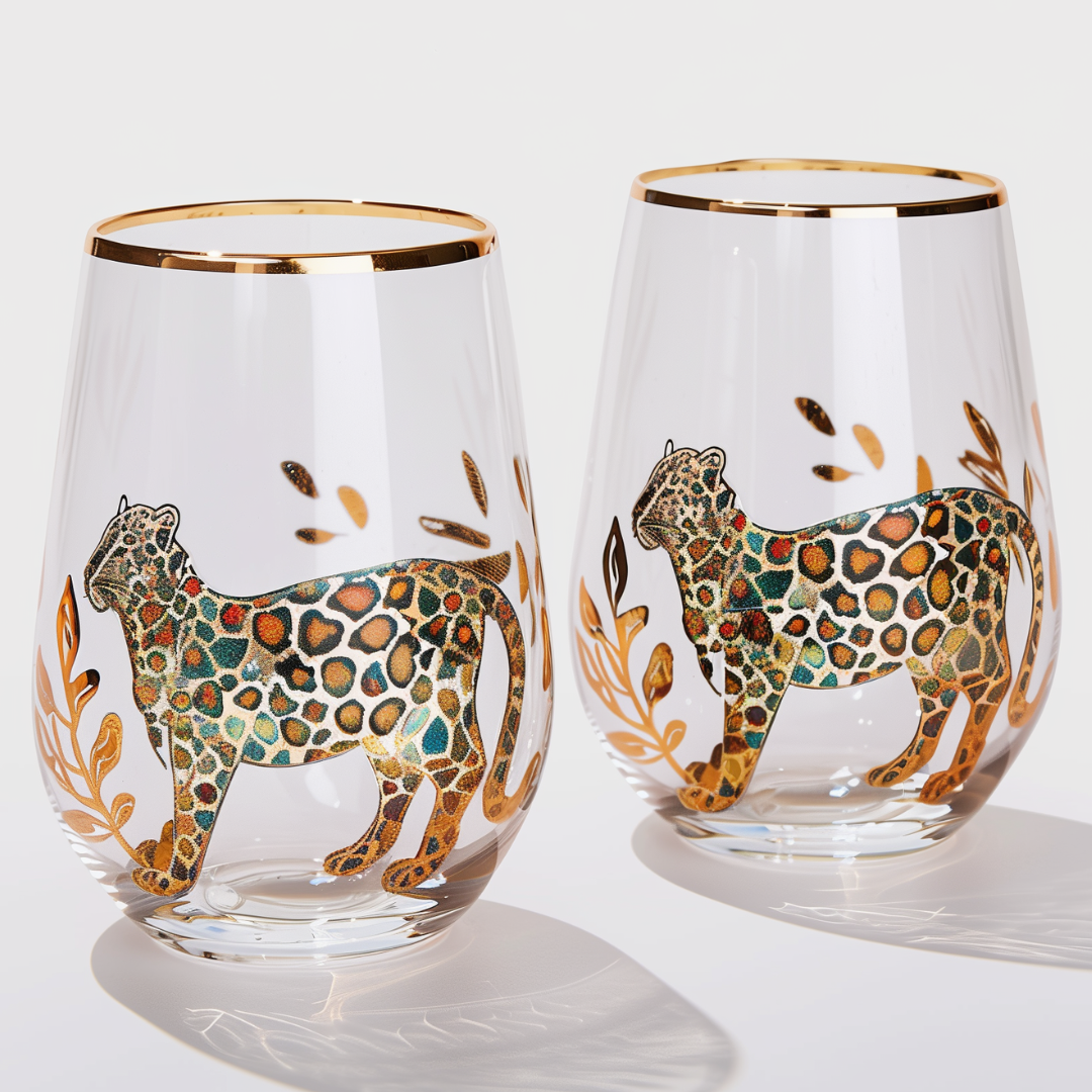 ‘Leopard Chic' Glassware Set