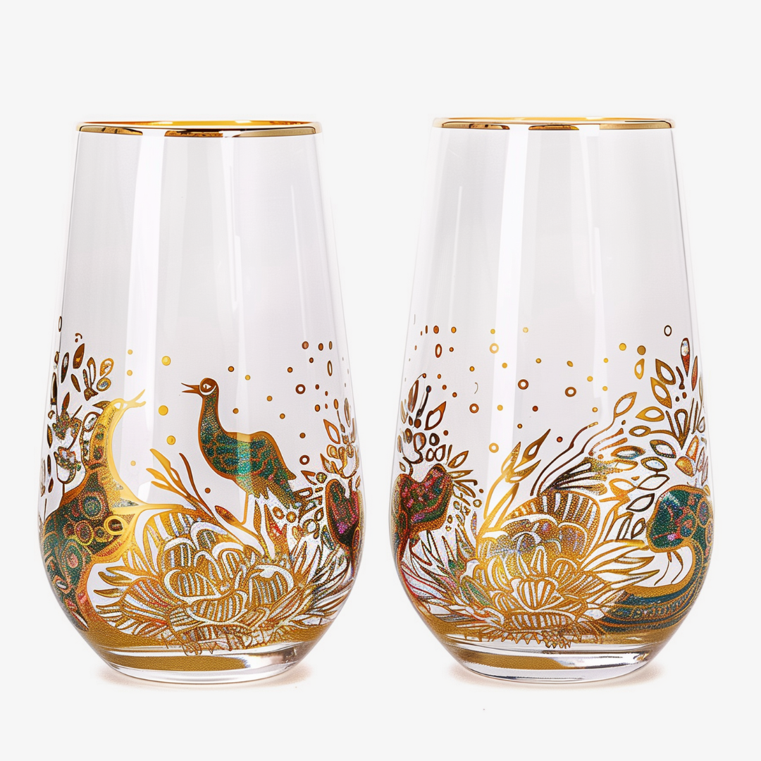 ‘Majestic Peacock’ Glassware Set