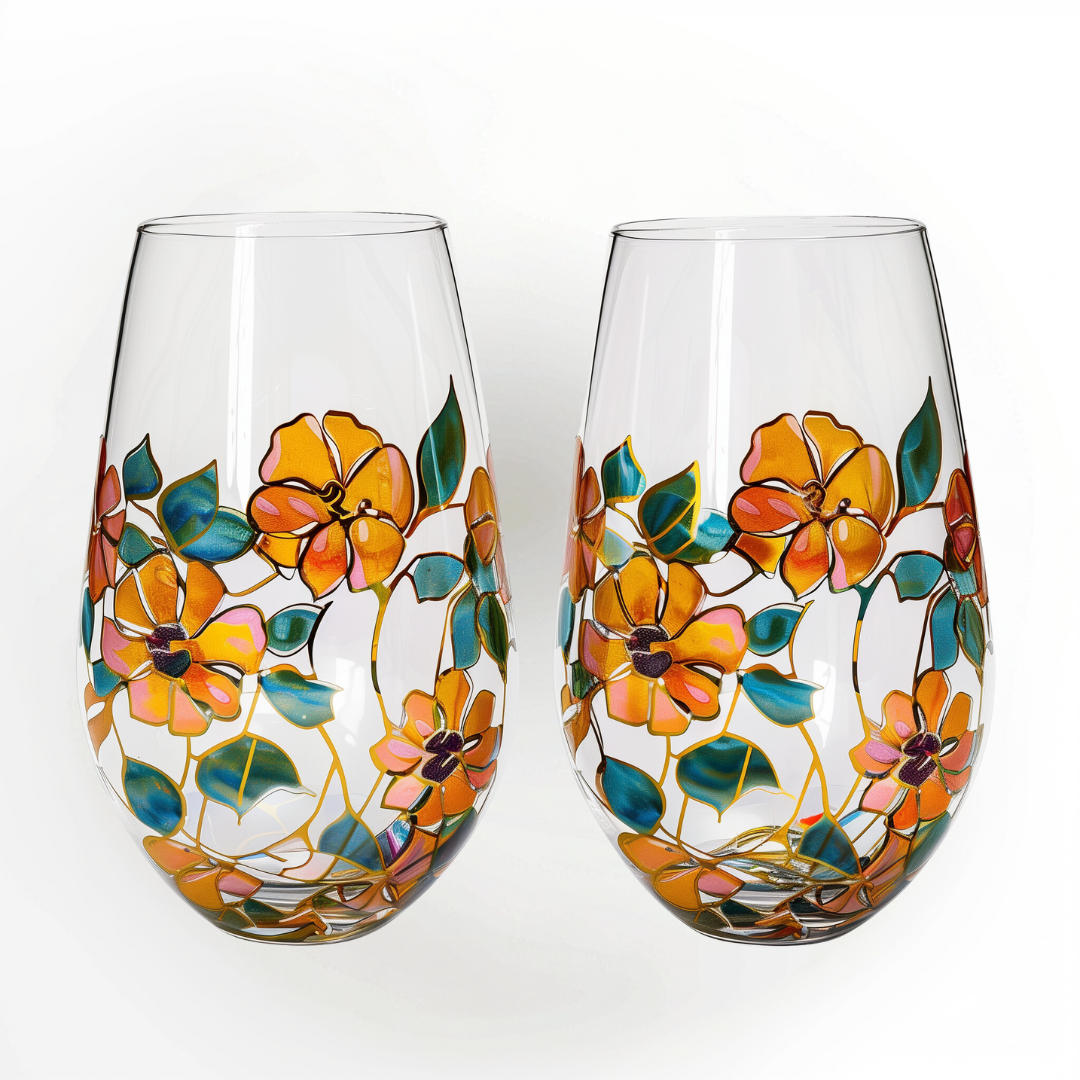 'Nature's Symphony' Glassware Set