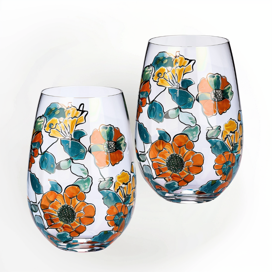 'Nature's Symphony' Glassware Set