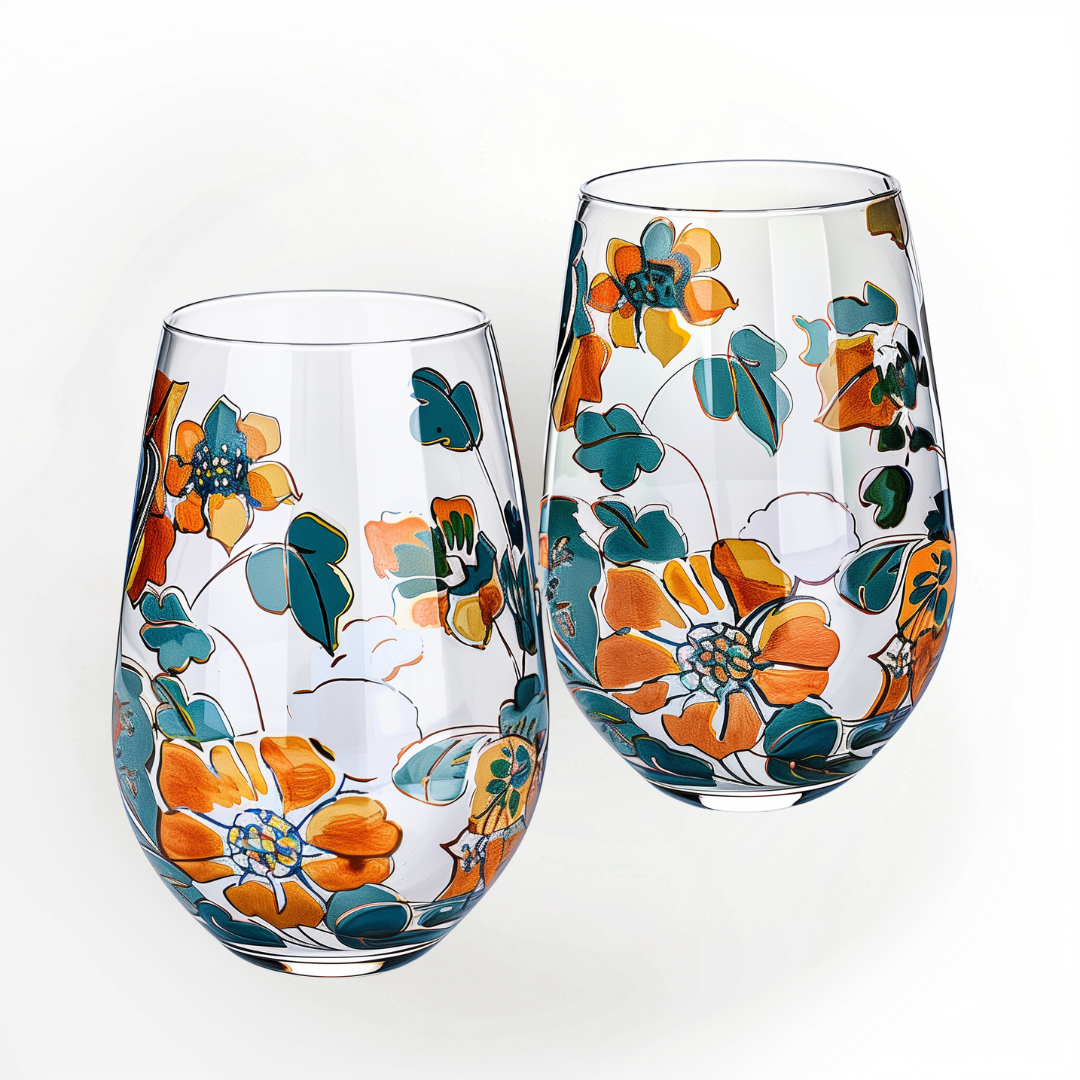 'Nature's Symphony' Glassware Set