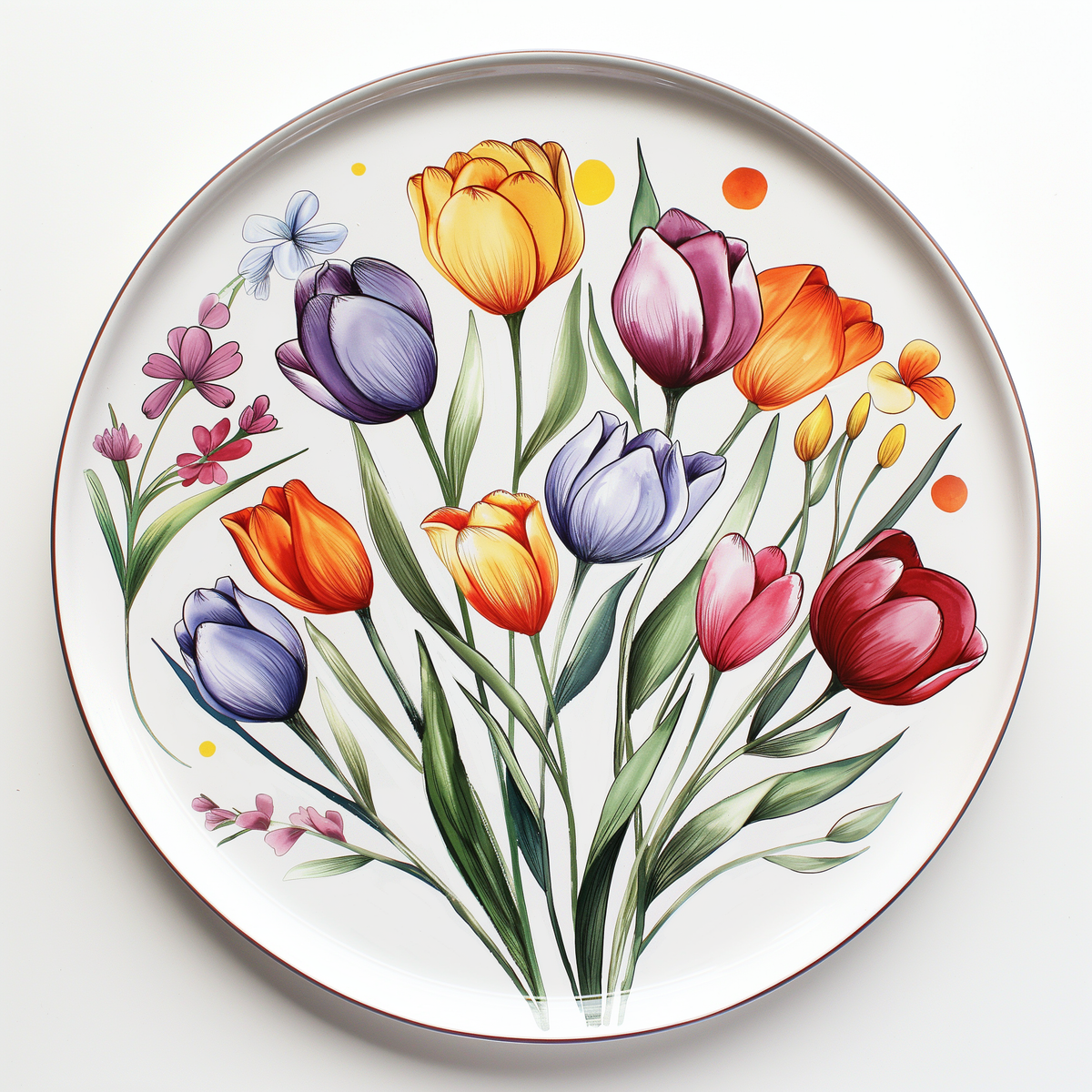 'Tulip Symphony' Dinner Plate
